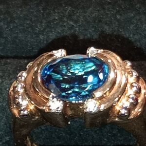 Ross-Simons Blue and Gold Gemstone Ring NWOT